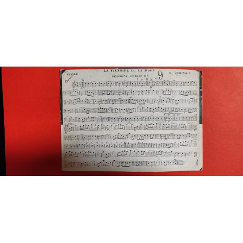 Vielle Partition La Victoire Ou La Mort Défilé Saxophone Soprano L Chomel