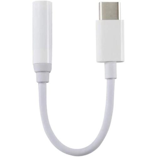 Usb Type C À 3,5 Mm Adaptateur De Casque Aux Câble Pour Letv Leco Le Max 2 Pro 0,15m / 0,45 Pieds Blanc, Usb Type C À Prise Casque 3,5 Mm, L'adaptateur Usb De Type C À 3,5 Mm, Le Câble Usb De Type