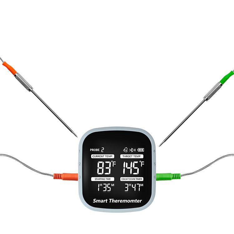 Thermomètre à viande sans fil, [portée de 152,4 m] Thermomètre numérique  Homtronics Bluetooth pour barbecue, lecture instantanée, thermomètre de