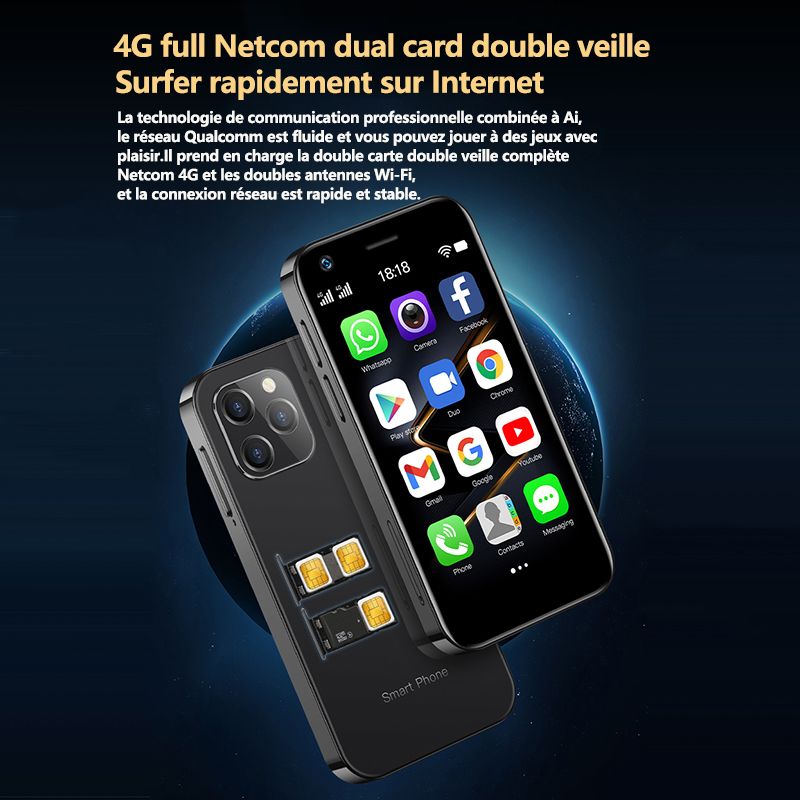 SOYES XS12 Petit Smartphone 3,0 Pouces Android 10.0 Face ID ... - 9