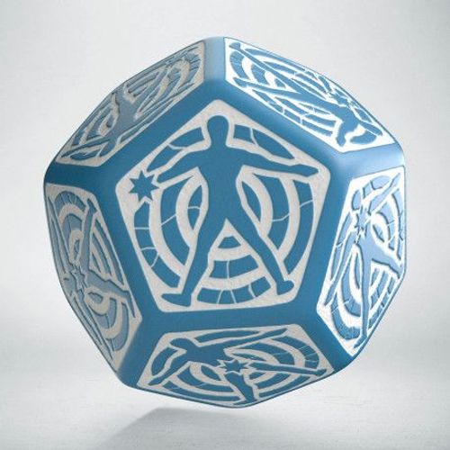 D12 Blue & White Hit Location Die (1) Q Workshop