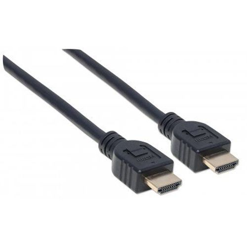 Manhattan HDMI Cable with Ethernet (CL3 rated, suitable for In-Wall use), 4K@60Hz (Premium High Speed), 1m, Male to Male, Black, Ultra HD 4k x 2k, In-Wall rated, Fully Shielded, Gold Plated...