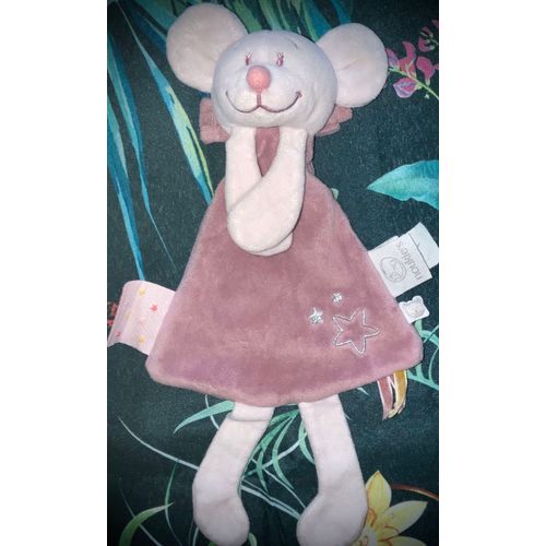 Doudou Souris Mia Noukie's Rose Pale Violet Parme Jouet Peluche Platso Noukies Comforter Mouse Baby 