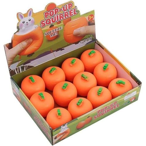 Squeeze Bunny Toys, 12 pièces poupée Mignonne de Lapin de Carotte, Pop Up  Carrot Squeeze Toy Jouet de soulagement de l'anxiété Orange serrant Les  Jouets de Stress de Lapin