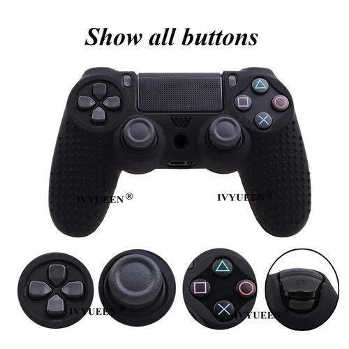 Rose - Housse En Silicone Cloutée Pour Manette De Jeu Sony Playstation 4 Pro Slim, Avec 2 Poignées