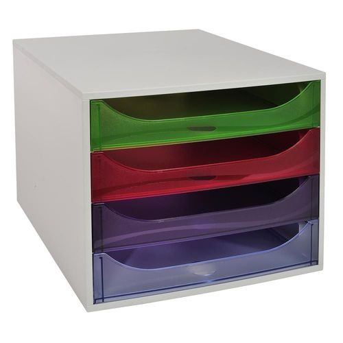 Exacompta Ecobox 4 Tir. Linicolor Gris/Arlequin Tr