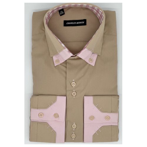 Chemise Classique Beige Homme
