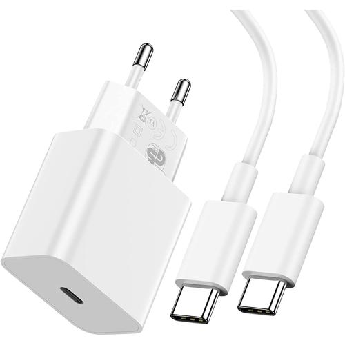Chargeur Rapide USB C 18W avec Câble USB C à C 1M pour Google Pixel 6a/7 Pro,  USB C Prise Secteur Mural Chargeur Rapide pour Piexl 6/5a/5/4/3, pour  Samsung A13/A53/A23/A04s/S23/S22/S21/S20 FE