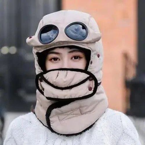 Chapeau À Capuche Imperméable Avec Lunettes,Cagoule Cool,Casquette Chaude Pour Hommes,Chapeaux D'hiver Pour Femmes Et Enfants,2024