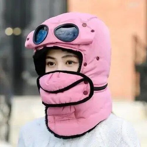 Chapeau À Capuche Imperméable Avec Lunettes,Cagoule Cool,Casquette Chaude Pour Hommes,Chapeaux D'hiver Pour Femmes Et Enfants,2024