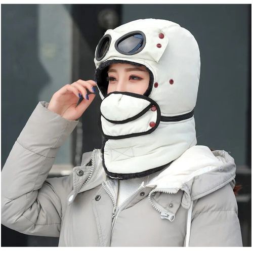 Chapeau De Bombardier Avec Masque Et Lunettes Pour Enfants Et Adultes,Capuche Imperméable,Chapeaux De Pilote,Casquette De Protection Des Oreilles,Lunettes,Cagoule,Mode,Hiver,2021