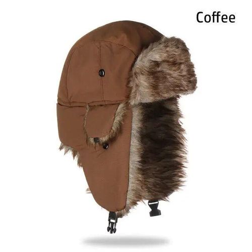 Chapeau De Bombardier Épais En Fausse Fourrure Avec Oreillette Pour Hommes Et Femmes,Bonnet De Neige En Peluche,Cache-Oreilles Chauds,Bonnets De Ski,Casquettes De Pêche En Plein Air,Hiver