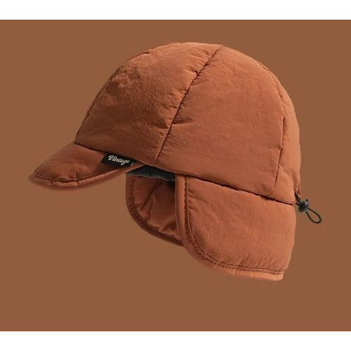Chapeau De Bombardier D'oreille Rembourré Rétro Japonais Pour Hommes Et Femmes,Chapeaux Volants De Ski En Plein Air,Document Simple,Chaud,Mode Automne Et Hiver