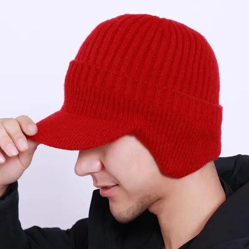 Chapeau De Bombardier Élastique Pour La Protection Des Oreilles,Casquette À Visière Chaude,Chapeau De Soleil Décontracté,Chapeau De Cyclisme En Plein Air,Mode Hivernale,56-61cm