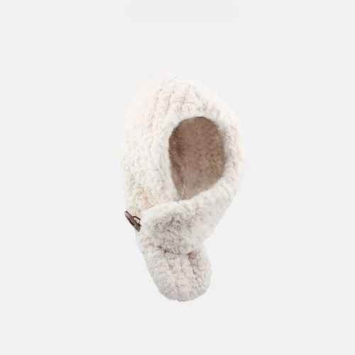 Bonnet Et Écharpe Cagoule En Peluche Pour Hommes Et Femmes,Casquettes De Bombardier Épaisses Intégrées,Protection Thermique Des Oreilles,Version Coréenne,
