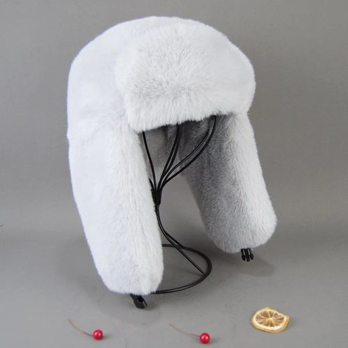 Chapeau De Bombardier En Fausse Fourrure De Lapin Rex Pour Hommes Et Femmes,Casquette Unisexe,Peau Blanche,Russe,Luxe,Hiver,2023