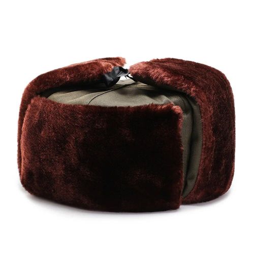 Chapeau De Bombardier En Fausse Fourrure Avec Oreillettes Pour Hommes Et Femmes,Ushanka Russe,Armée Soviétique,Casquette De Cygne,Monochrome,Chaud,Hiver