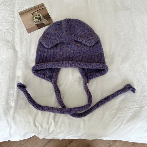 Bonnet À Lacets Avec Oreilles De Chat Pour Hommes Et Femmes,Casquette Japonaise Mignonne,Protection Des Oreilles,Chapeaux De Bombardier Décontractés Sertis,Ins Fashion,Hiver