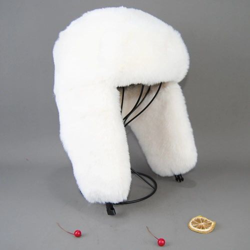 Chapeau De Bombardier En Fausse Fourrure De Lapin Rex Pour Hommes Et Femmes,Casquette Unisexe,Peau Blanche,Russe,Luxe,Hiver,2023