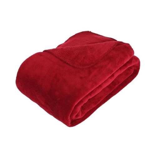 Plaid Doux En Microfibre 180x230 Cm - Rouge