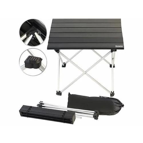 Table De Camping D'appoint Pliable En Aluminium - Semptec Urban Survival Technology - Légère Et Compacte - Noir