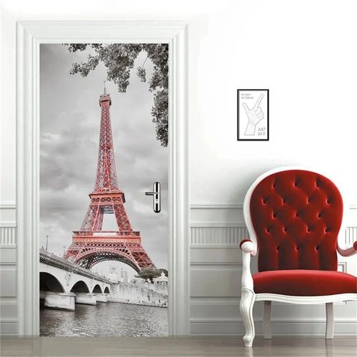 Autocollant de porte 3D autocollant New York Brooklyn Bridge,décoration de couloir,papier peint de salon,conception moderne,décalcomanies de couverture de porte