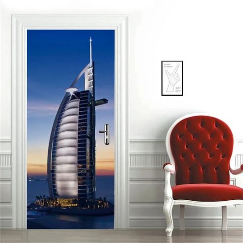 Autocollant de porte 3D autocollant New York Brooklyn Bridge,décoration de couloir,papier peint de salon,conception moderne,décalcomanies de couverture de porte