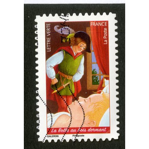 Timbre Oblitéré La Belle Au Bois Dormant, Lettre Verte, France, La Poste, Galeron