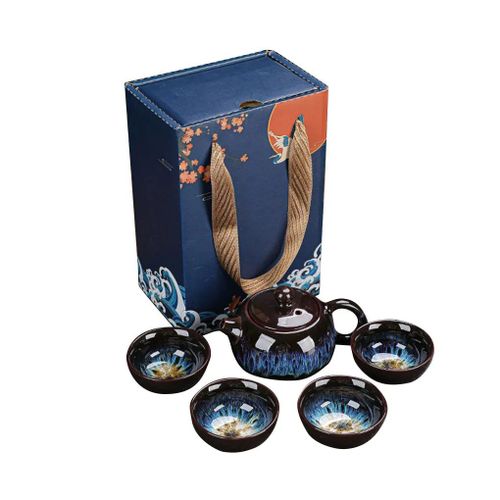Théière En Céramique Vintage Portable,Ensemble De Tasses,Théière Traditionnelle,Kit Assressenti,Bureau,Hôtel,Réunion D'affaires - Type Type 2
