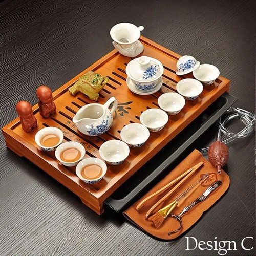 Service À Thé Kung Fu En Argile Violette,Tasse À Thé,Infuseur De Soupière,Cérémonie Chinoise Du Thé Avec Gaiwan,Table À Thé Chahai - Type Design C