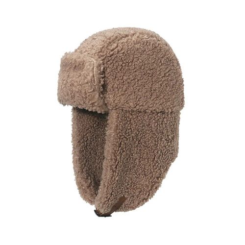 Chapeau Russe En Laine D'agneau Beige Pour Hommes Et Femmes,Casquettes De Ski Épaisses,Chapeaux De Bombardier Chauds,Casquette De Pilote En Mouton,Élasticité,Sophia Mascul37,Hiver