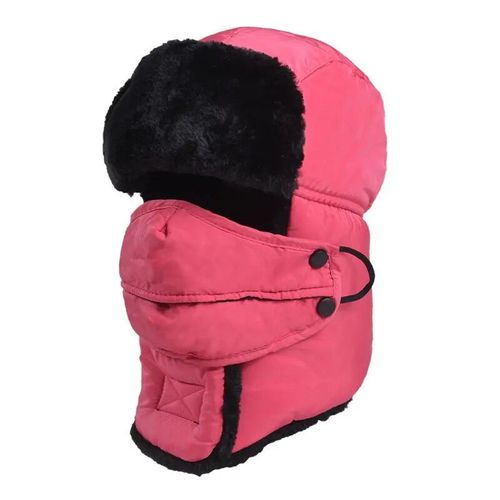 Chapeaux De Bombardier En Velours Optique Pour Hommes Et Femmes,Cagoule D'hiver,Bonnet De Ski Chaud À Oreillettes,Chapeau Lei Feng Thermique Coupe-Vent Extérieur Masculin Et Féminin
