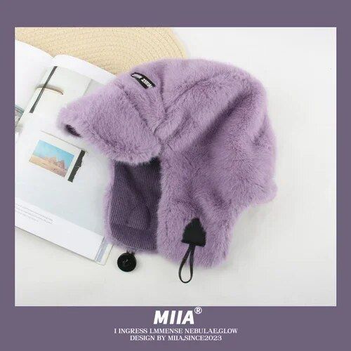 Chapeaux De Bombardier Polyvalents En Velours Côtelé Double Face Pour Hommes Et Femmes,Protection Des Oreilles En Peluche,Casquette De Pull De Ski,Extérieur,Hiver,