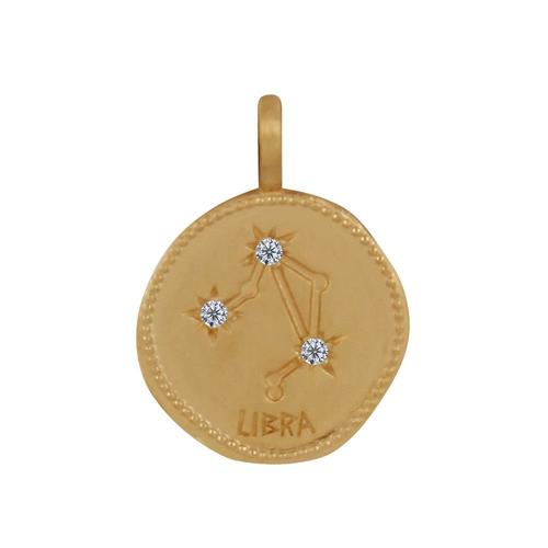 Les Poulettes Bijoux - Pendentif Plaqué Or Constellation Balance Et Strass