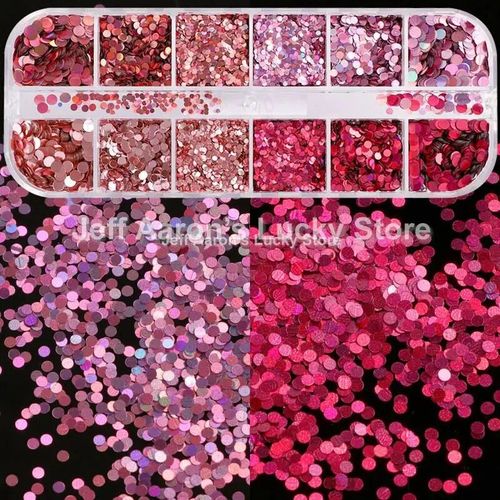 Ensemble De Décalcomanies À Paillettes Acryliques Pour Faux Ongles N64.Tips,Décoration De Beauté,Outils De Manucure,Souris,12 Couleurs - Type Ct16