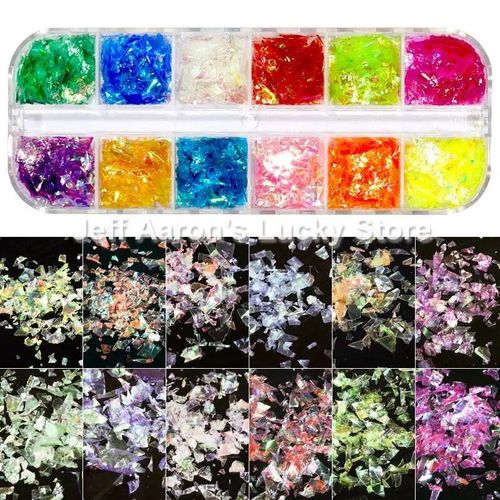 Ensemble De Décalcomanies À Paillettes Acryliques Pour Faux Ongles N64.Tips,Décoration De Beauté,Outils De Manucure,Souris,12 Couleurs - Type Ct07