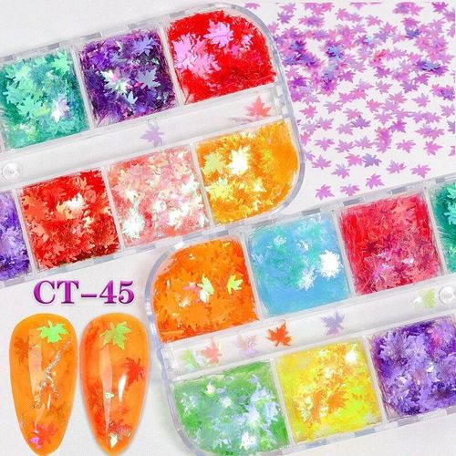 Ensemble De Décalcomanies À Paillettes Acryliques Pour Faux Ongles N64.Tips,Décoration De Beauté,Outils De Manucure,Souris,12 Couleurs - Type Ct45