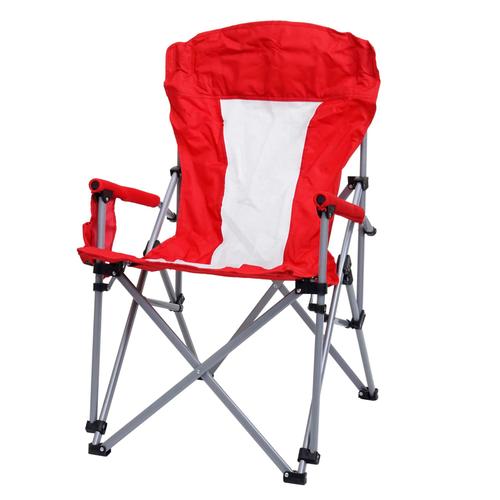 Chaise De Camping Hwc-L50, Chaise Pliante Chaise De Pêcheur Chaise De Régie, Lavable Housse De Protection Acier Tissu/Textile   Rouge