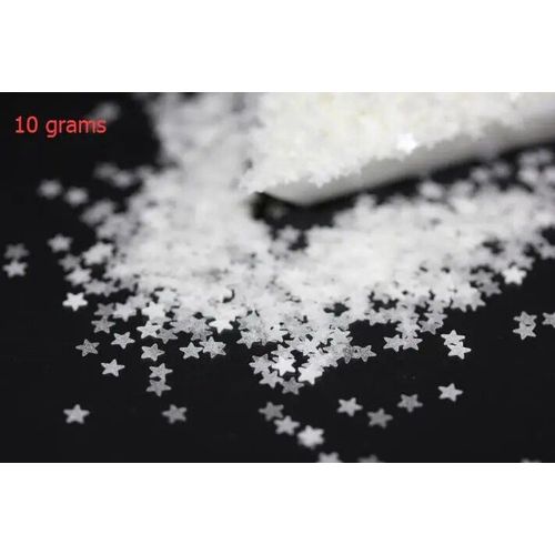 Paillettes Fluorescentes Pour Nail Art,Longue Durée,Scintillantes Dans Le Noir,Étoile,C?Ur,Lune,Fleur,Flocons Ultra-Fins Lumineux Pour Nail Art - Type 10 Gram Star