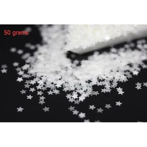 Paillettes Fluorescentes Pour Nail Art,Longue Durée,Scintillantes Dans Le Noir,Étoile,C?Ur,Lune,Fleur,Flocons Ultra-Fins Lumineux Pour Nail Art - Type 50 Gram Star