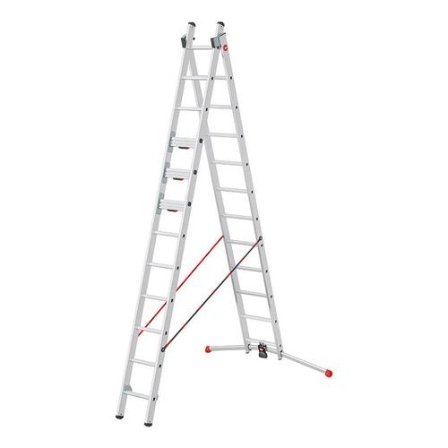 Echelle transformable 2 plans 2x12 échelons 6m61 en Aluminium Hailo S 110 Pro