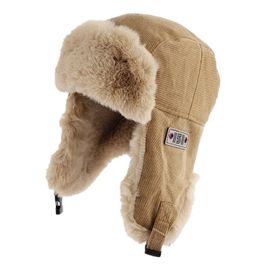 Chapeau De Pilote Russe Pour Hommes Et Femmes,Mode Extérieure,Bombardier Chaud,Étiquette,Hiver
