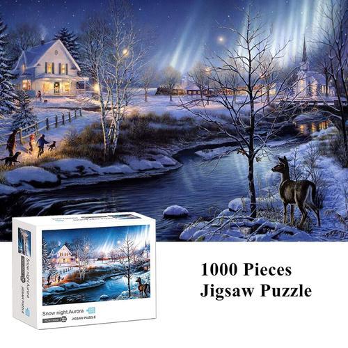 Puzzle Coloré Pour Enfants, 1000 Pièces, Jouet Éducatif Pour La Nuit Des Neiges, Aurore, Cadeau Idéal