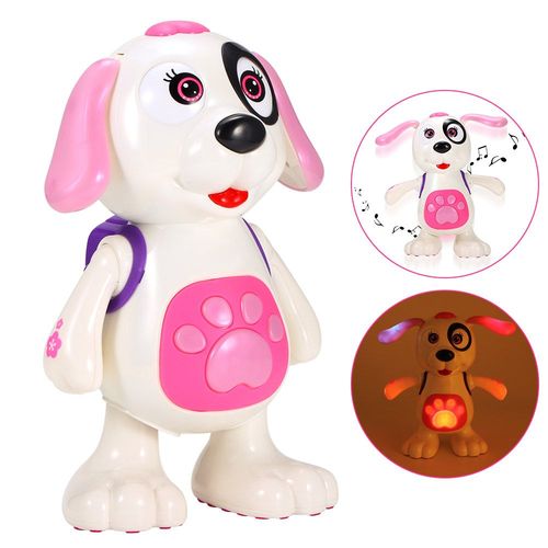 Poupée Dansante Électrique Pour Enfant, Jouet Avec Éclairage Musical, Chien Mignon, Animal, Robot Musical Électronique Éducatif, Lumière Rose