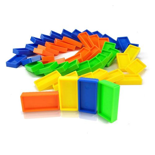 Jeu De Briques De Dominos En Plastique Coloré Pour Enfants, Jeu Éducatif, Cadeau, Train En Plastique