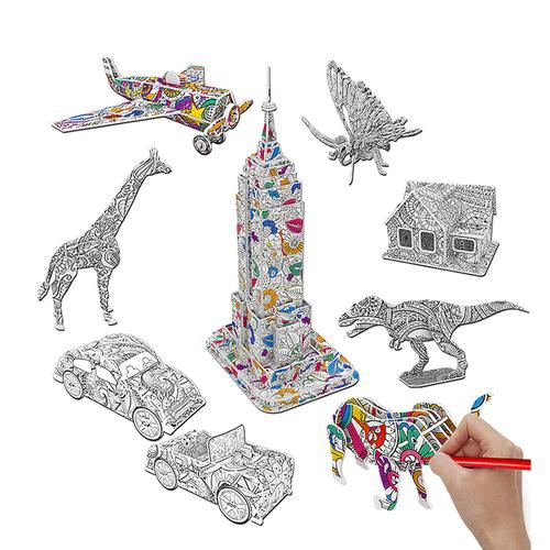 Graffiti 3d Vierge À Colorier, Ensemble De Modèles D'animaux, Puzzle En Papier, Bricolage Créatif, Jouets Éducatifs, Cadeau Pour Enfants