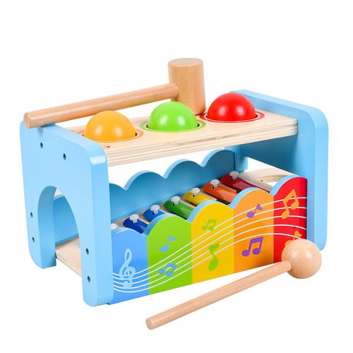 Jouet En Bois 2 En 1 Pour Enfant Whac A Taupe, Xylophone, Éveil Précoce De La Couleur De La Musique, Développement De La Motricité, Jouet Musical Montessori