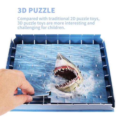 Jouet De Puzzle Requin 3d Pour Enfant, Ensemble De Puzzle Éducatif À Assembler, Entraînement Cérébral, Puzzle En Trois Dimensions