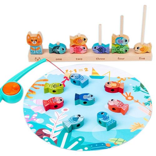 Jeu De Pêche Magnétique En Bois, Jouet Pour Enfants, Alphabet 2 En 1, Capture De Poisson, Comptage, Jeux De Société, Préscolaire