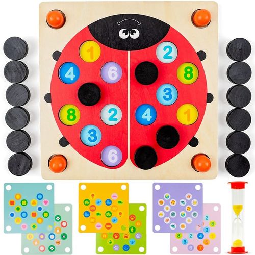 Jeu De Mémoire Pour S'amuser, 6 Jeux Différents D'apprentissage Avec Jouet Coccinelle Sablier Pour Enfants